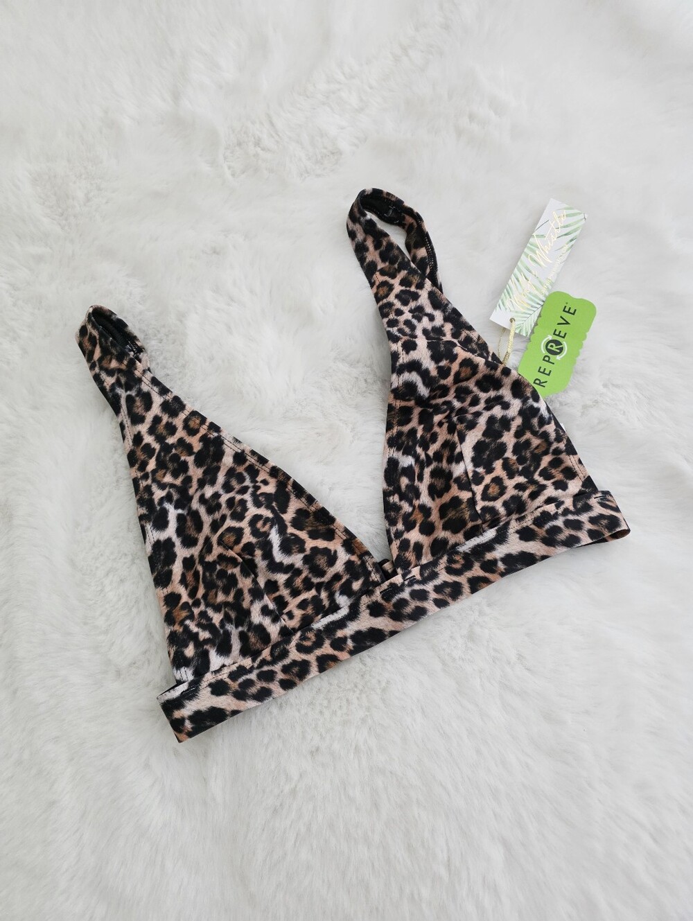 WOLF & WHISTLE🐾 Fuller Bust Bikini Top In Leopard Print SIZE 32D/DD